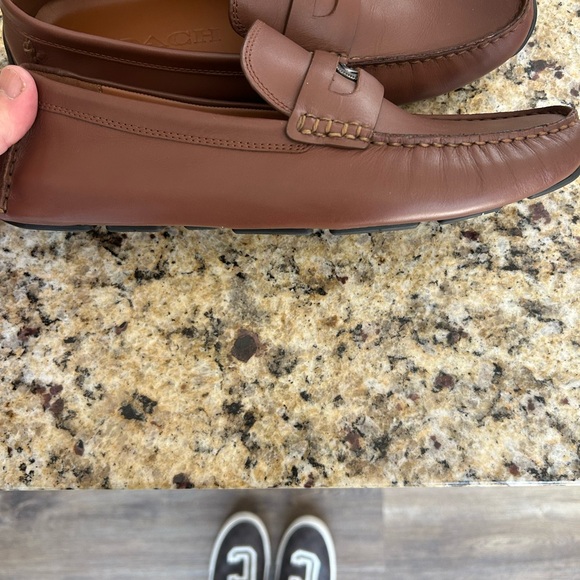 New With Box. Mens Brown Coach Loafers with Signature Coin Size 10 - Picture 7 of 10